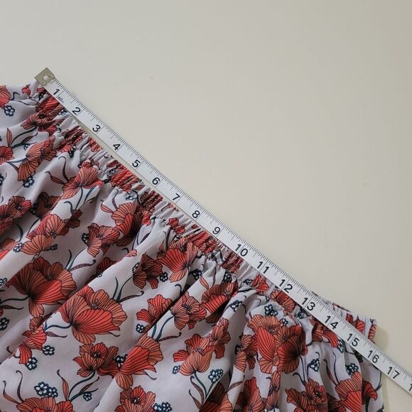 ASTR The Label Red Poppy Print Off Shoulder Crop Top Blouse - Picture 7 of 16